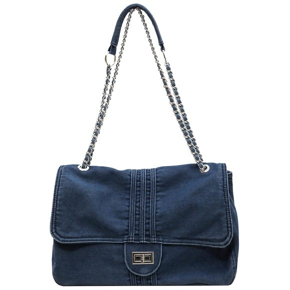 Denim Purse Dark Blue Denim Tote Bag Work Handbags Jean Shoulder :^) - Picture 1 of 6